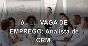 👉 VAGA DE EMPREGO: Analista de CRM.