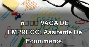 👉 VAGA DE EMPREGO: Assitente De Ecommerce.