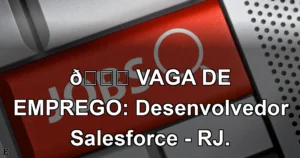 👉 VAGA DE EMPREGO: Desenvolvedor Salesforce - RJ.