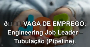 👉 VAGA DE EMPREGO: Engineering Job Leader – Tubulação (Pipeline).
