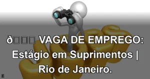 👉 VAGA DE EMPREGO: Estágio em Suprimentos | Rio de Janeiro.