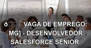 👉 VAGA DE EMPREGO: MG] - DESENVOLVEDOR SALESFORCE SÊNIOR.