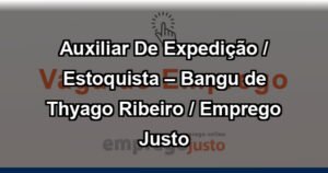 Auxiliar De Expedição / Estoquista – Bangu de Thyago Ribeiro / Emprego Justo