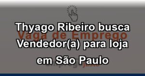 Thyago Ribeiro busca Vendedor(a) para loja em São Paulo