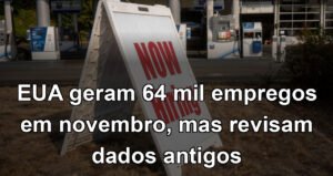 EUA geram 64 mil empregos em novembro, mas revisam dados antigos